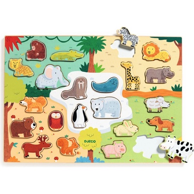 Djeco vkládací puzzle od nejmenšího Tvary
