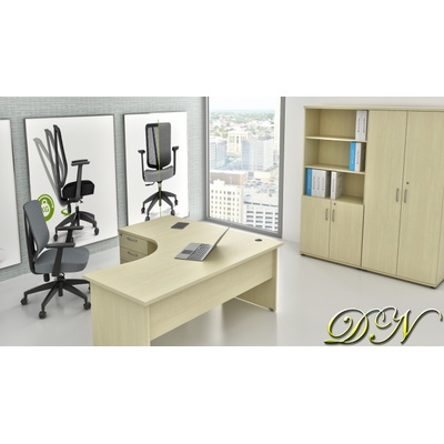 NABYTEK-DESIGNOVY.CZ - ZE 1.18 12 Sestava kancelářského nábytku Komfort 1.18 javor – Zboží Dáma