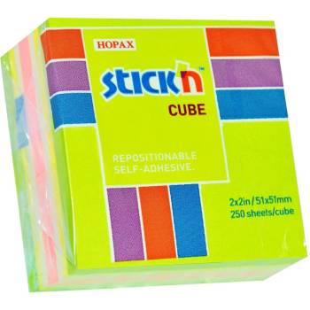 Stick`n Stick'n Самозалепващи се листчета, 51 x 51 mm, неонови, 4 цв (1040120010)