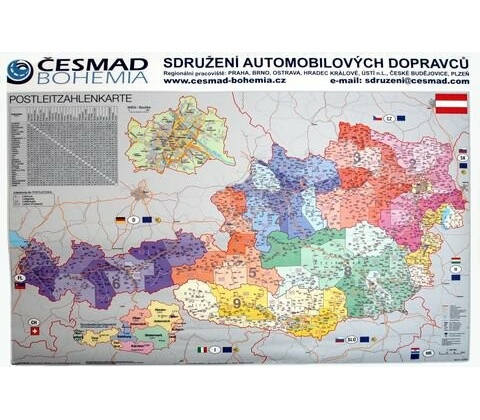 Nástenná mapa - Rakúsko POST LEIT
