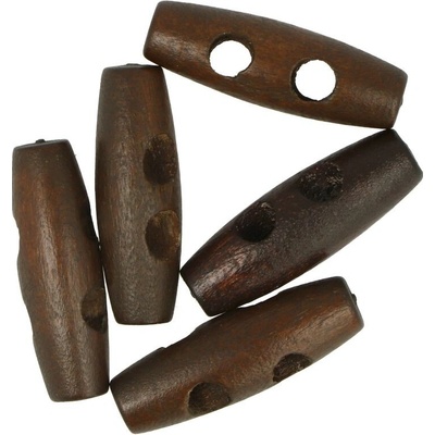 Ideal oliva gombík hnedý 30 mm 5 kusov