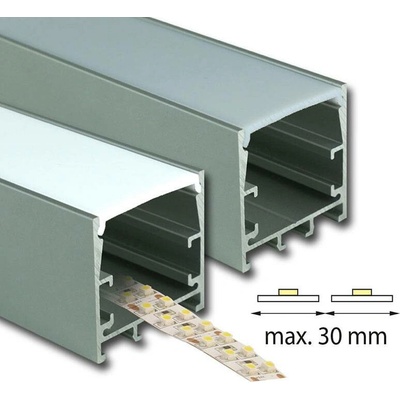 ML-761.090.02.2 Přisazený hliníkový profil PN, 35x35 mm, matný difuzor, komplet, 2 m