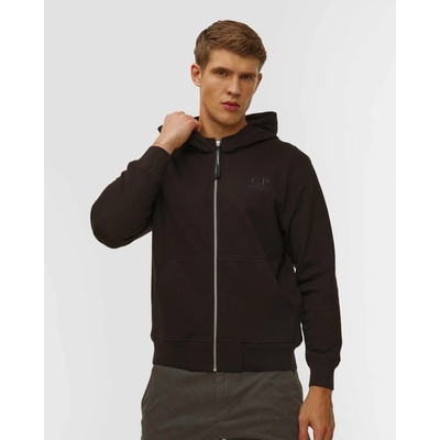 C.p. Company Diagonal Raised Fleece Hooded Full Zip Sweatshirt čierna