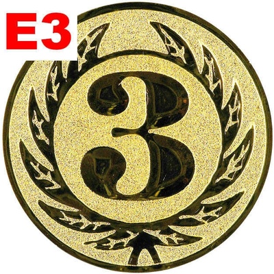 Emblém E3 TROJKA umístění na sportovní pohár nebo medaili 50 mm – Zboží Dáma