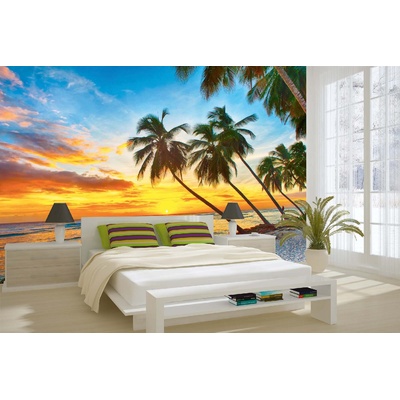 DIMEX ART Самозалепваща се флизелинова фототапета залез на плажа 375 x 250 см