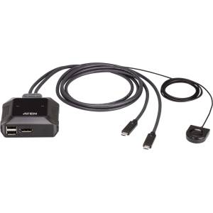 ATEN KVM превключвател, ATEN US3312, 2-портов, 4K, DisplayPort, USB-C (US3312-AT) - privantex