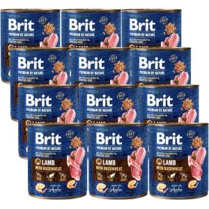 Brit Premium by Nature Агнешко с елда 12x800г