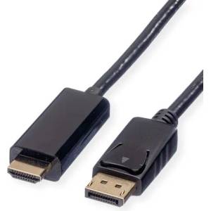 Roline Кабел DisplayPort 1.2 DP - HDMI 4K60Hz, M/M, 2 м, черен 11.04. 5786-10 (11.04.5786-10)