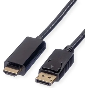 Roline Кабел DisplayPort 1.2 DP - HDMI 4K60Hz, M/M, 2 м, черен 11.04. 5786-10 (11.04.5786-10)