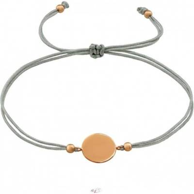 All4Silver náramek na šňůrce circle rose gold S2099