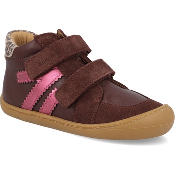 Develab barefoot dětské kotníkové boty Midcut 2 Burgundy vínové