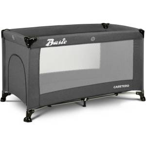Caretero Сгъваема кошара за пътуване 1 ниво Basic Graphite Caretero