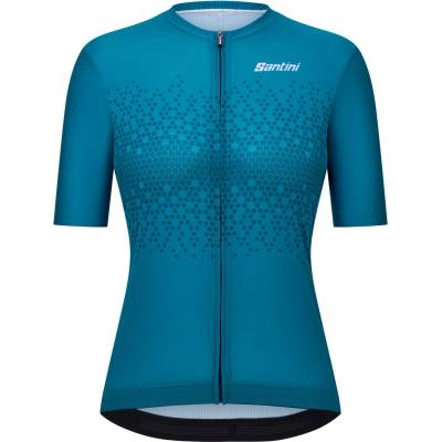 Santini Дамска фланелка с къс ръкав за колоездене Santini Women's Moon S/S Jersey Cycling jersey - Teal (156-2732-0214)
