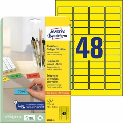 avery zweckform Etikety Avery odnímateľné 45,7x21,2 mm, žlté