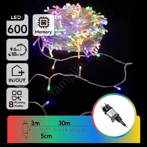 Aigostar - LED RGBY Външен коледен гирлянд 600xLED/6W/230V 30m IP44 (AI2116)