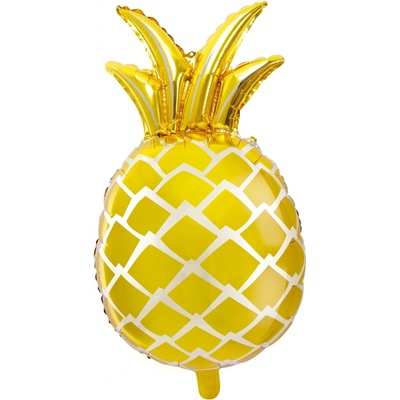 Balónek fóliový Ananas zlatý 38x63 cm metalický