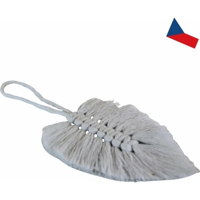 Světlé béžový macramé list na zeď Macrame Leaf, 26x32 cm Barva: Béžová