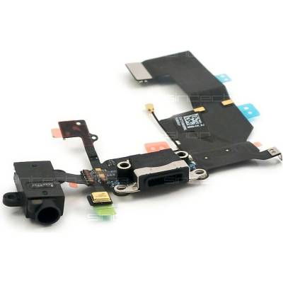 OEM iPhone 5C Docking port s jackem sluchátek a flexkabelem, černý