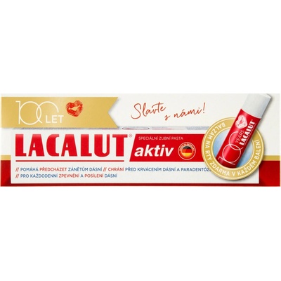 Lacalut Aktiv Lacalut Aktiv proti paradentóze 75 ml + balzam na pery 4,8 g