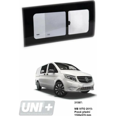 Boční posuvné okno Carbest tónované – Mercedes-Benz Vito | pravé