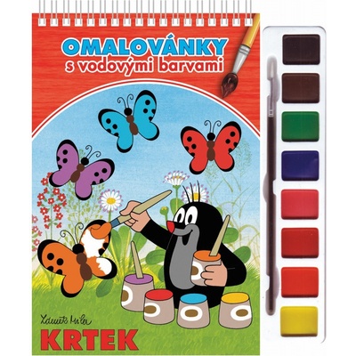 Omaľovánka s farbami a štetcom Krtko