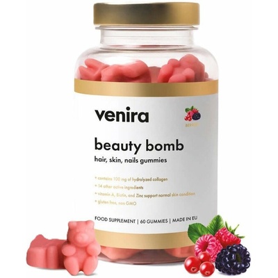 VENIRA Beauty bomb hair, skin, nails gummies, berries 60 ks