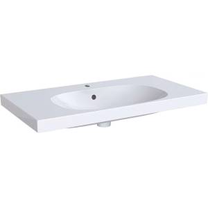 Geberit Acanto - Умивалник 90x48 см, отвор за смесител, с преливник, с KeraTect, бял 500.623. 01.8 (500.623.01.8)