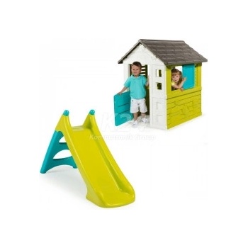 Smoby set domček Pretty Blue a šmykľavka Toboggan XS