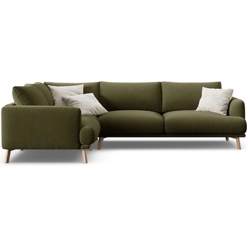 Micadoni Зелен кадифен ъглов диван (ляв ъгъл/L форма) Naomi - Micadoni (MIC_LC_L_44_F1_NAOMI3)