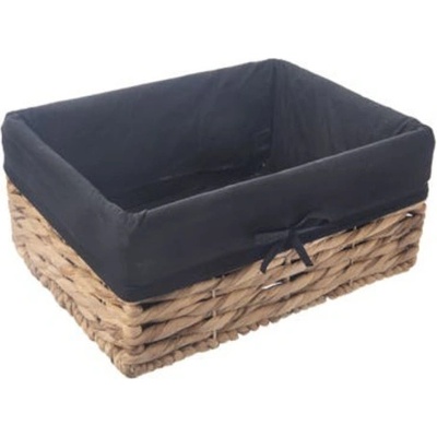 ORION Košík vodní hyacint+textil 36x26x16,5 cm černá