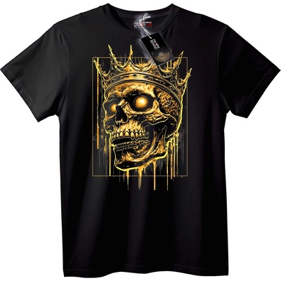 NOONEBRAND Тениска със златна корона и череп - 2XL, Black