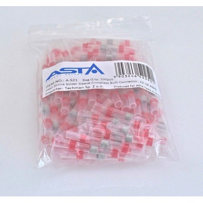 Smršťovací hadičky s cínem, 2.7 x 40 mm, 22-18 AWG, balení 100 ks - ASTA