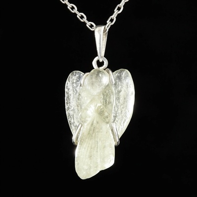 My Moldavite Stříbrný přívěsek s libyjským sklem anděl 25-75