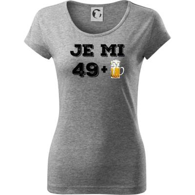 Je mi 50 pivo Pure dámske tričko Tmavosivý melír