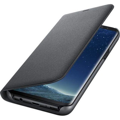 Samsung LED View Cover EF-NG955PBEGWW - оригинален кожен калъф през който виждате информация от дисплея за Samsung Galaxy S8 Plus (черен)