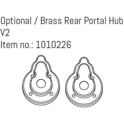 Absima AB240392 1010226 Opt. Brass Rear Portal Hub V2 EVO GOAT