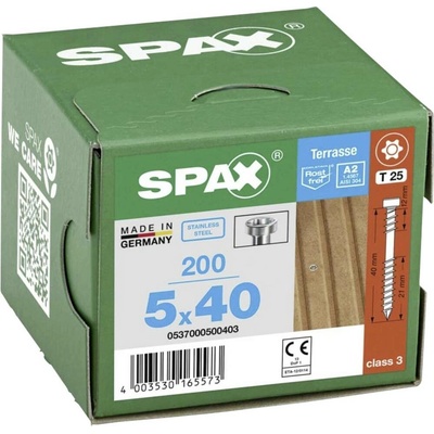 SPAX R 88192 Zylinderkopf T-STAR 0537000500403 skrutka do dreva 5 mm 40 mm T-STAR plus nerezová ocel A2 200 ks