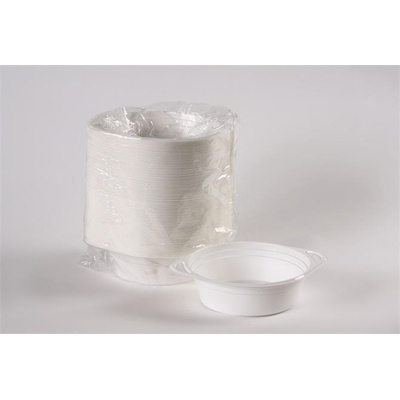 Пластмасова чиния за гулаш, с капак, 500 ml, 50 бр. , бяла 1020016500 (1020016500)