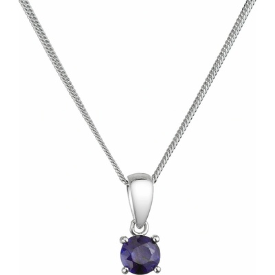 Pavona Strieborný náhrdelník s pravým minerálnym kameňom tmavo modrý 12078.3 sapphire blue