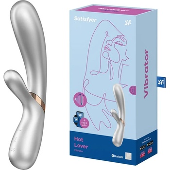 Загряващ се вибратор със смартфон контрол, 20см. - Hot Lover Silver (SATISFY288)