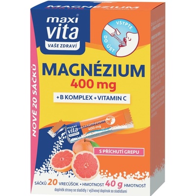 MaxiVita Magnézium 400 mg + B komplex + vitamin C 32 g