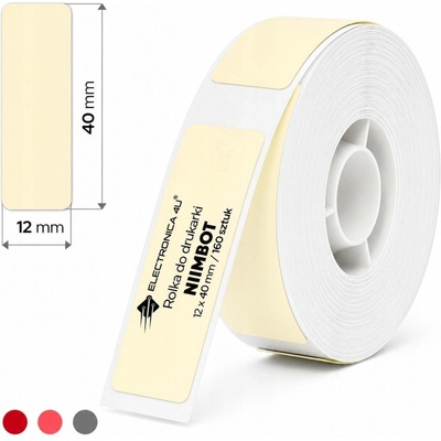 Niimbot štítky RP 12x40mm 160ks LightYellow pro D11 a D110