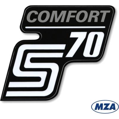 Nálepka schránky "COMFORT", STŘÍBRNÁ (MZA) - Simson S70