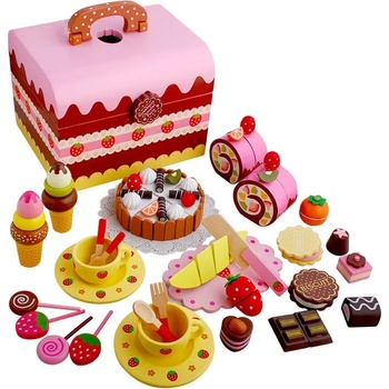 Smart Baby Дървен комплект Smart Baby - Сервиз за чай, 59 части (ACT69)