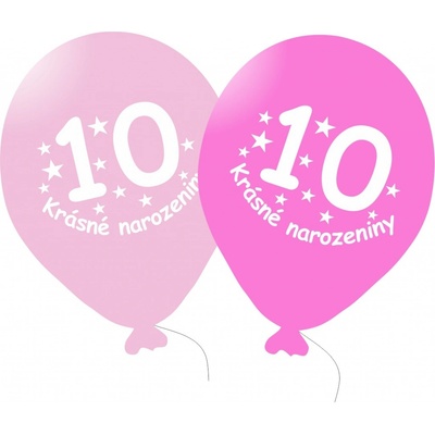 Balonky.cz Balónek růžový KRÁSNÉ NAROZENINY číslo 10