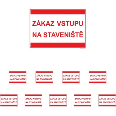 Walteco Zákaz vstupu na staveniště (text) 297x210mm, formát A4, plastová tabulka Množství: 10 ks , 20036BP2