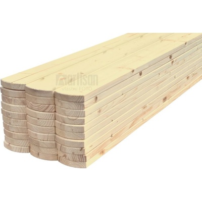 Plotovky dřevěné půlkulaté, severský smrk balené 18x95x900 - 30 ks, kvalita AB