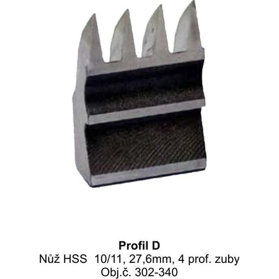 Výměnný nůž HSS 10/11, 27,6mm, 4 profilové zuby "D"