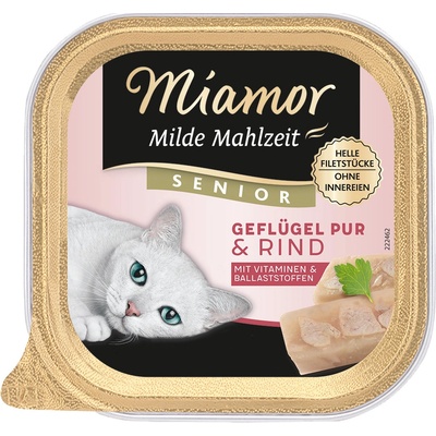 Miamor Milde Mahlzeit Senior hydina a hovädzie 16 x 100 g