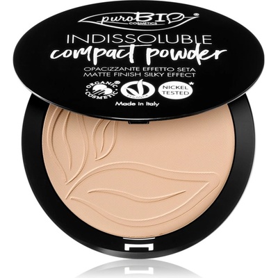 puroBIO Cosmetics Indissouble компактна пудра с матиращ ефект цвят 02 9 гр